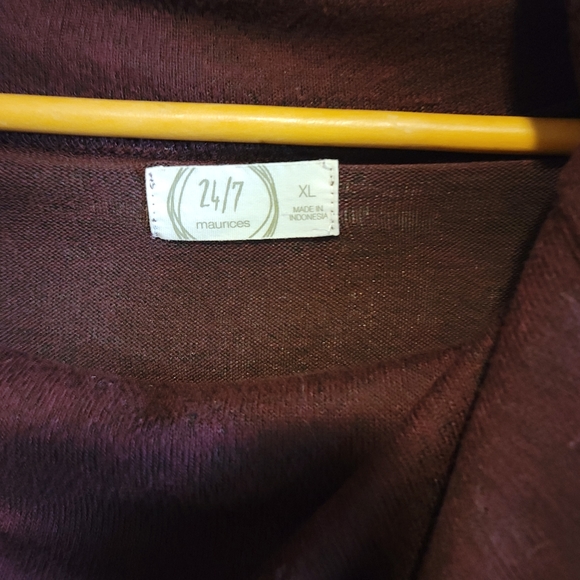 Cowl neck sweater, burgundy, Size XL - Picture 4 of 4